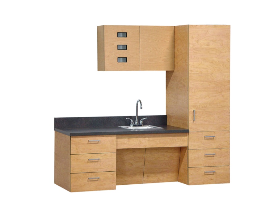 Floating Medical Vanity Suite 66 with Glove Dispenser